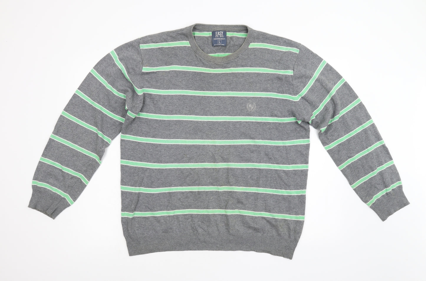 Matalan Mens Grey Striped  Pullover Jumper Size L