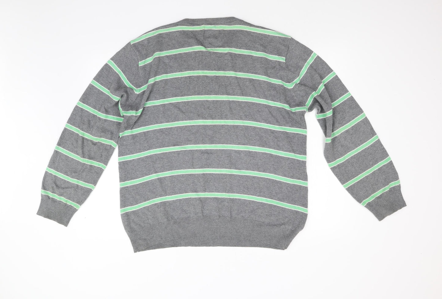 Matalan Mens Grey Striped  Pullover Jumper Size L