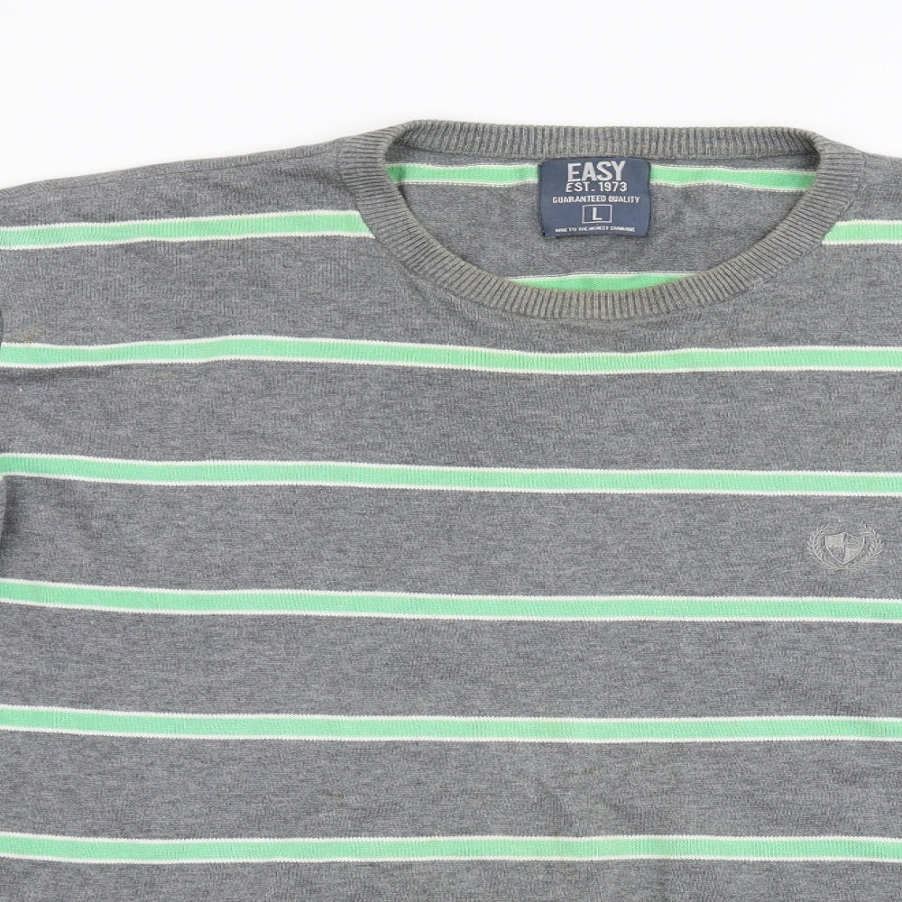 Matalan Mens Grey Striped  Pullover Jumper Size L