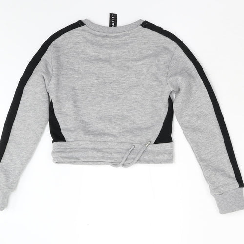 Closure Girls Grey   Pullover Sweatshirt Size 8-9 Years