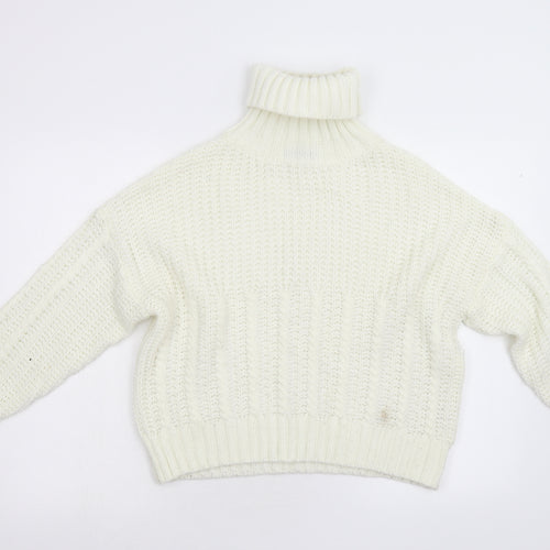 SheIn Womens White  Knit Pullover Jumper Size M
