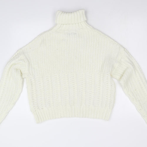 SheIn Womens White  Knit Pullover Jumper Size M