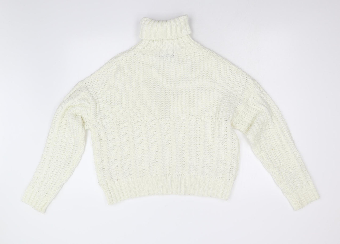 SheIn Womens White  Knit Pullover Jumper Size M