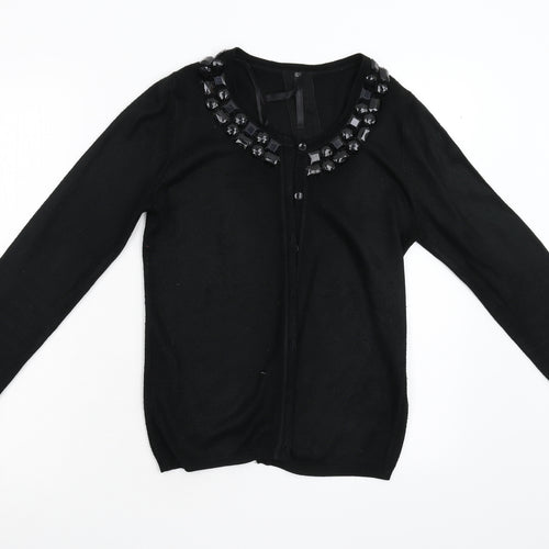 Evie Womens Black  Knit Cardigan Jumper Size 10