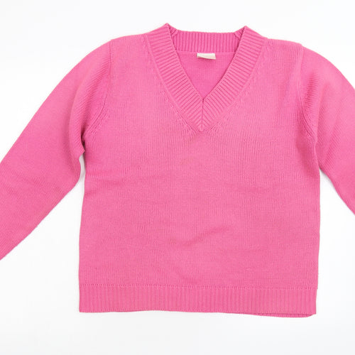 Casual Comfort Womens Pink  Knit Pullover Jumper Size 10