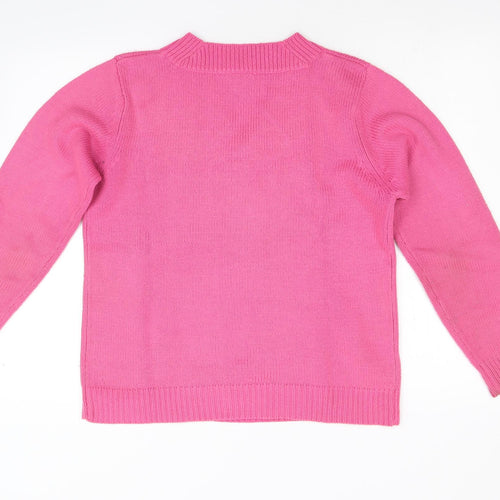Casual Comfort Womens Pink  Knit Pullover Jumper Size 10