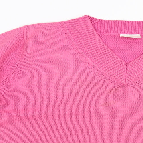 Casual Comfort Womens Pink  Knit Pullover Jumper Size 10