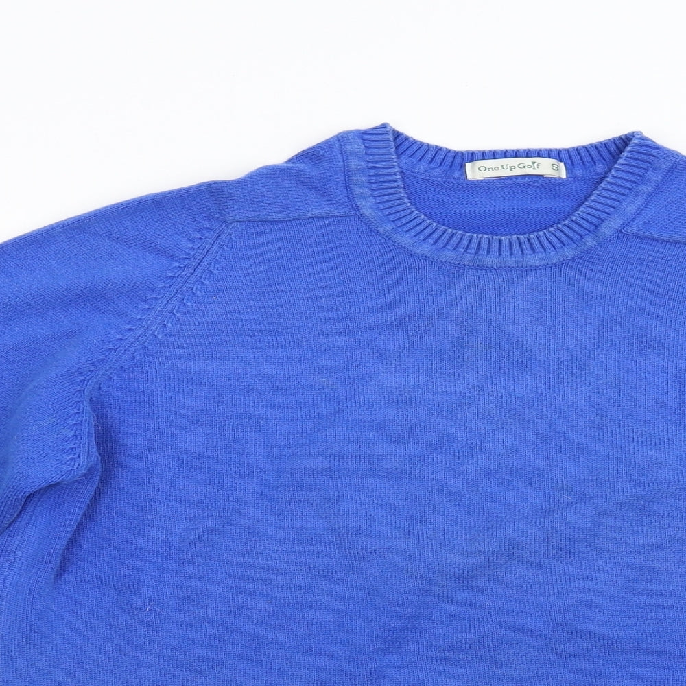 One Up Golf Mens Blue  Knit Pullover Jumper Size S