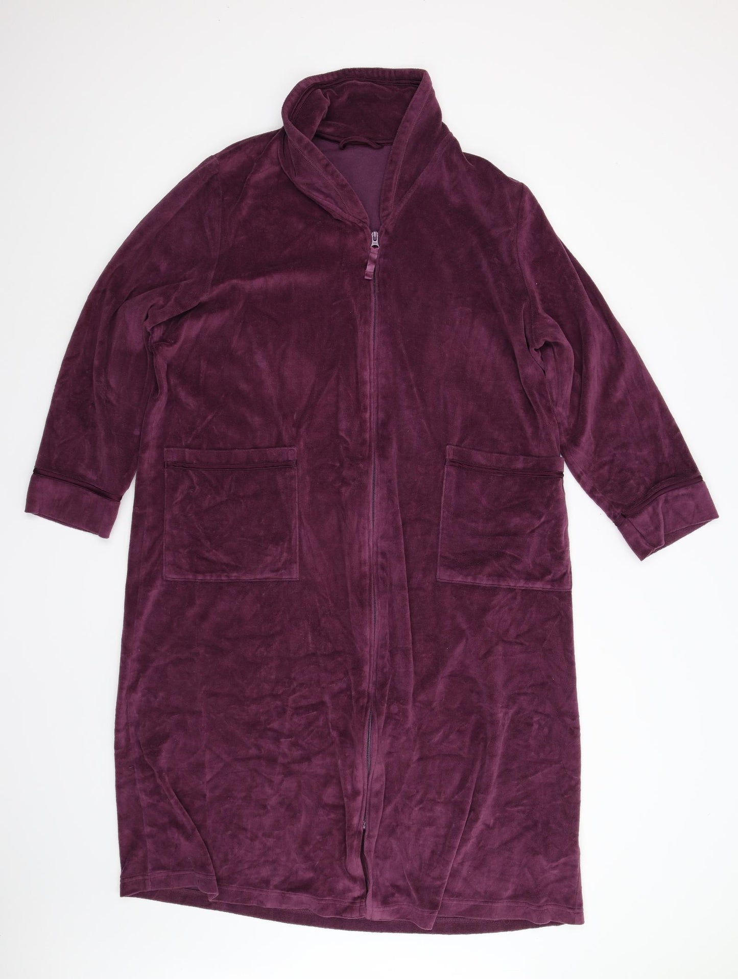 M&S Womens Red  Fleece  Gown Size 16