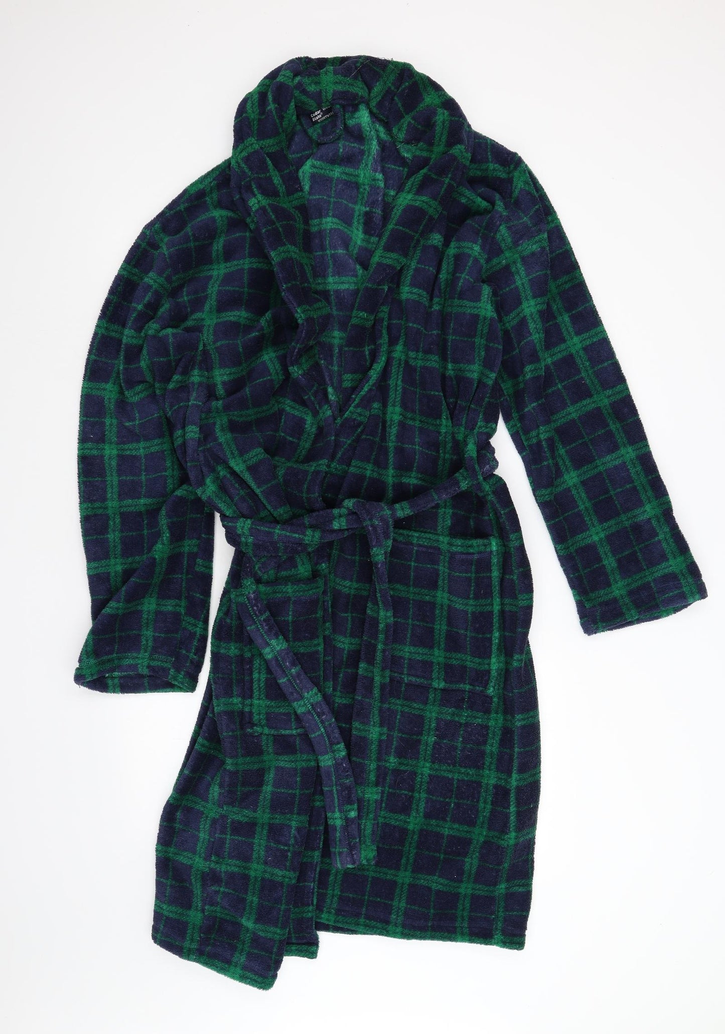 Primark Mens Multicoloured Check Fleece  Gown Size L
