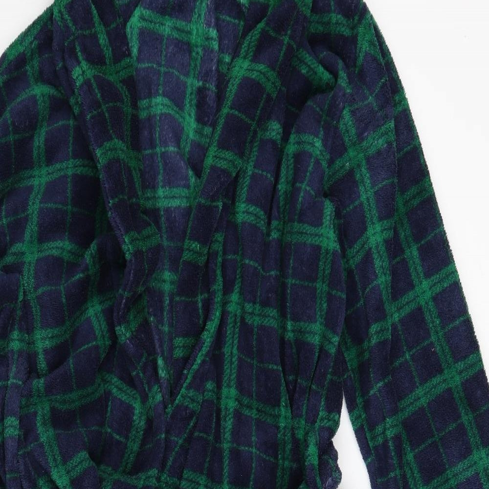 Primark Mens Multicoloured Check Fleece  Gown Size L