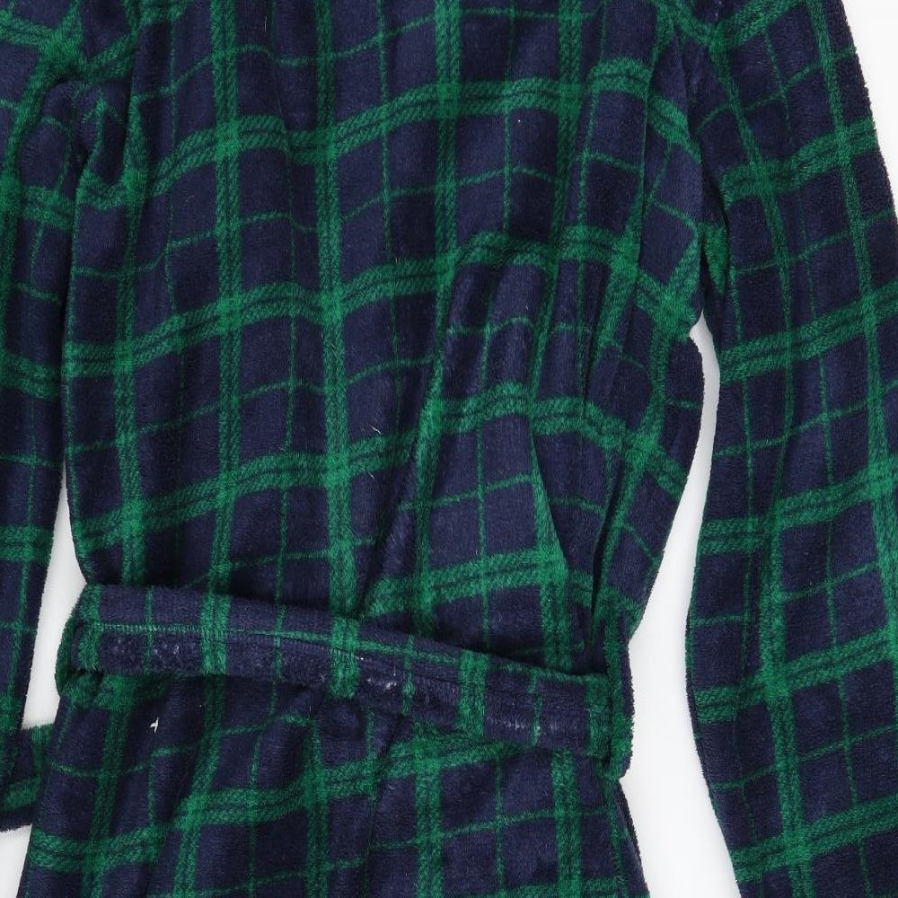 Primark Mens Multicoloured Check Fleece  Gown Size L