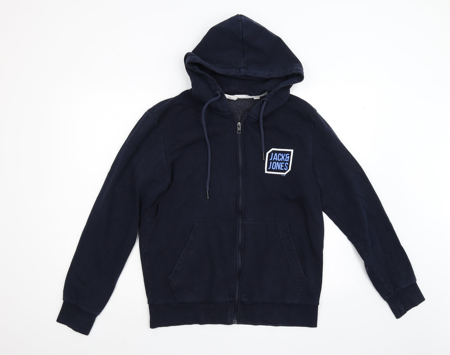 JACK & JONES Mens Blue   Full Zip Hoodie Size M