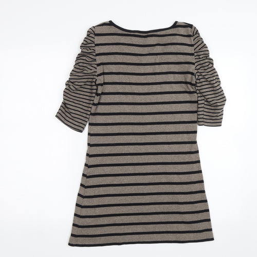 M&Co Womens Brown Striped  Shift  Size S