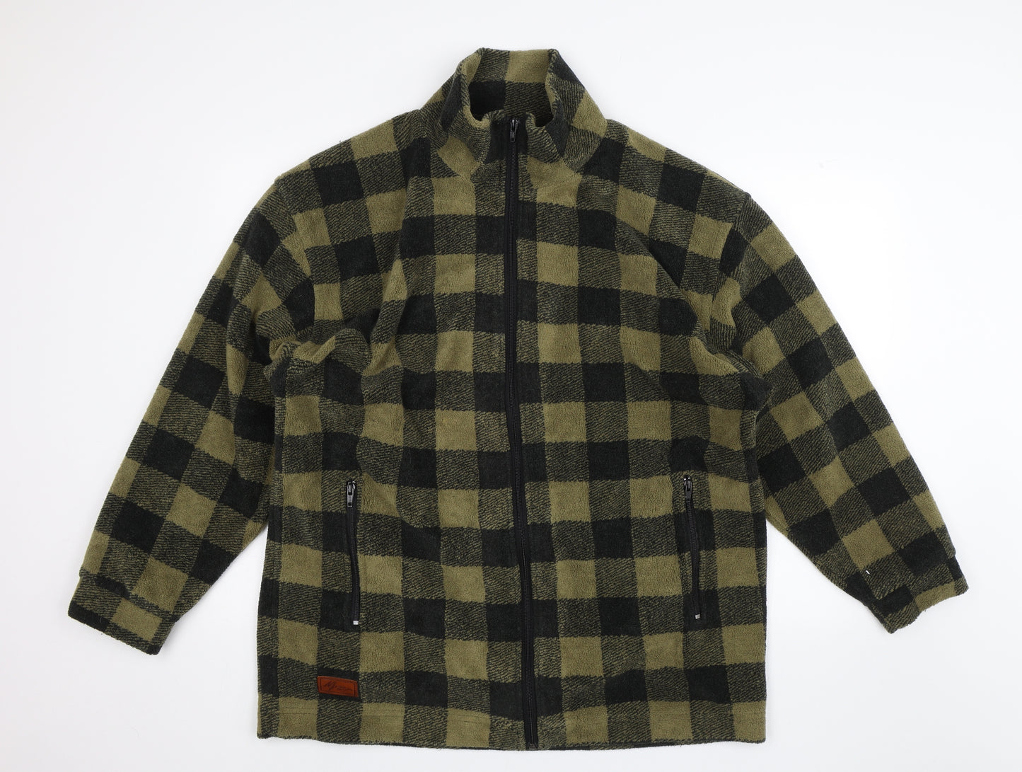 Mizen Mead Mens Black Plaid  Full Zip Jumper Size XL
