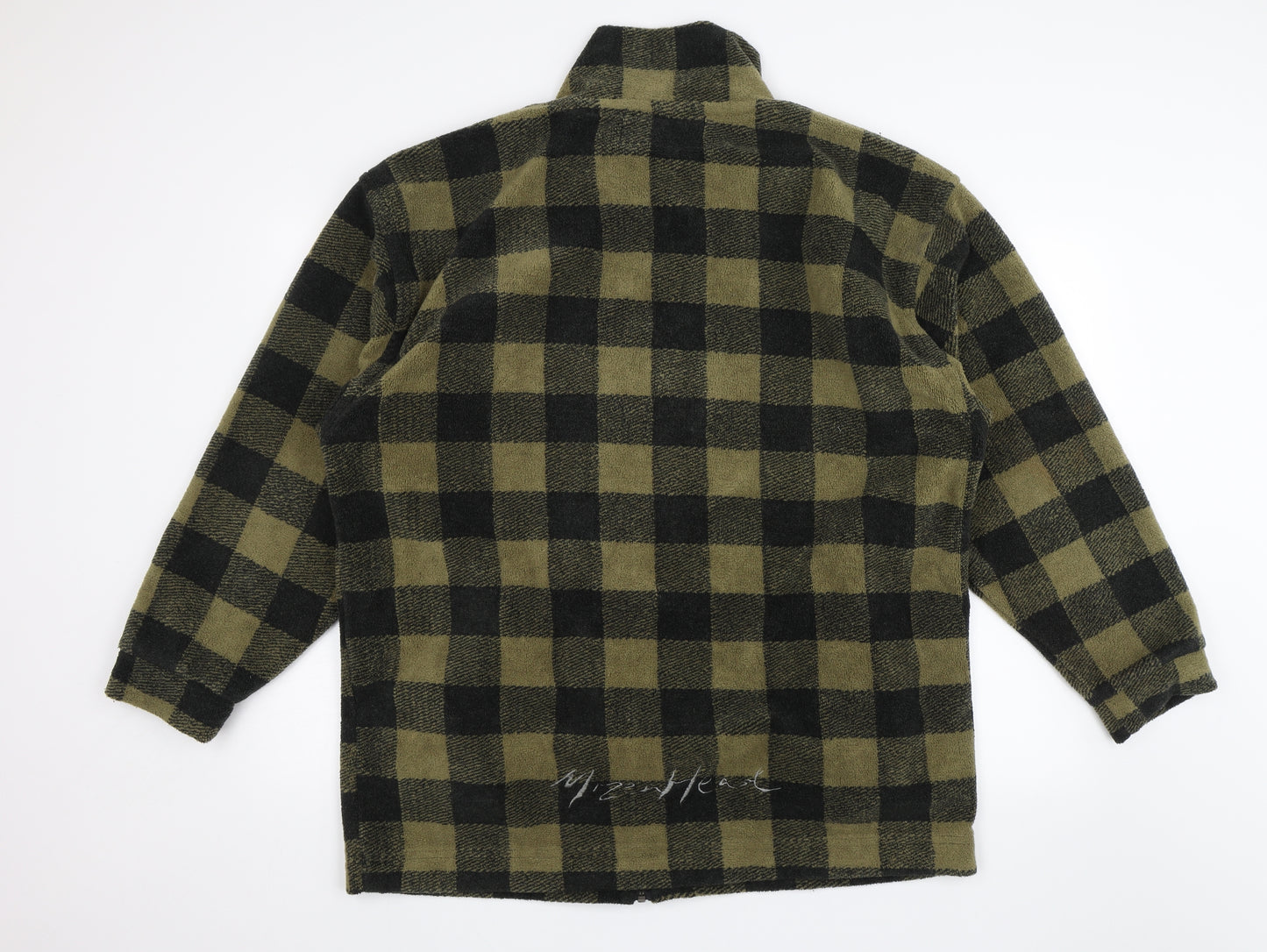 Mizen Mead Mens Black Plaid  Full Zip Jumper Size XL