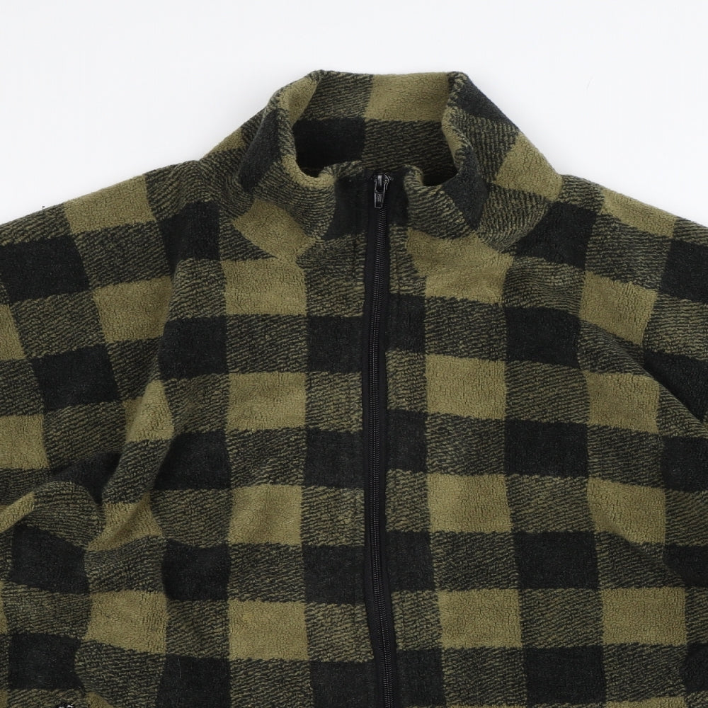 Mizen Mead Mens Black Plaid  Full Zip Jumper Size XL