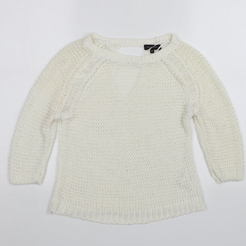 New Look Womens White   Pullover Jumper Size S