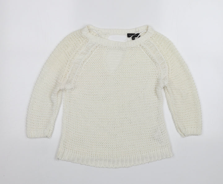 New Look Womens White   Pullover Jumper Size S