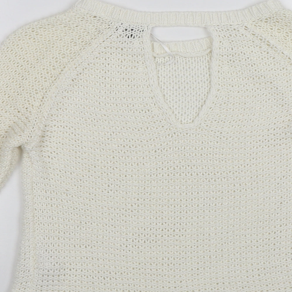 New Look Womens White   Pullover Jumper Size S