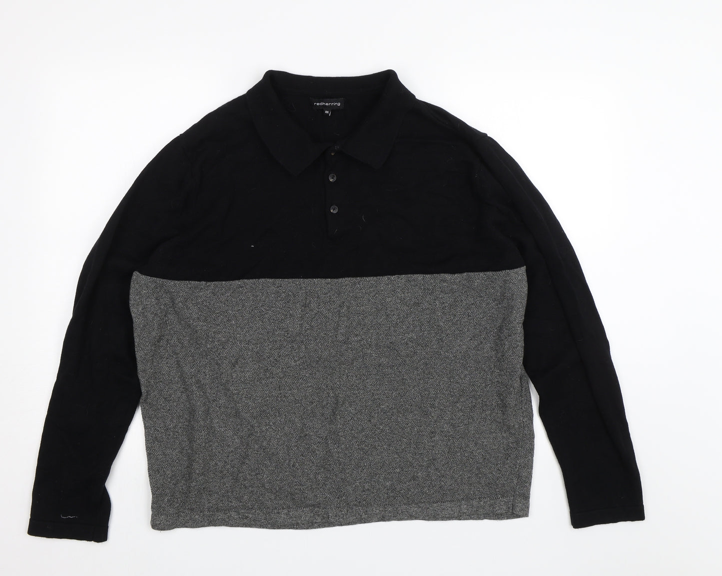 Red Herring Mens Black   Pullover Jumper Size 2XL