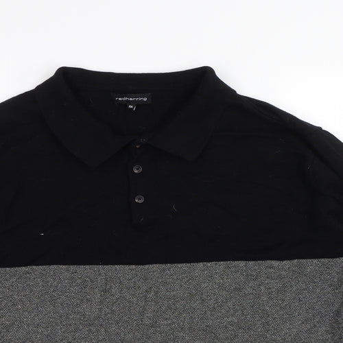 Red Herring Mens Black   Pullover Jumper Size 2XL