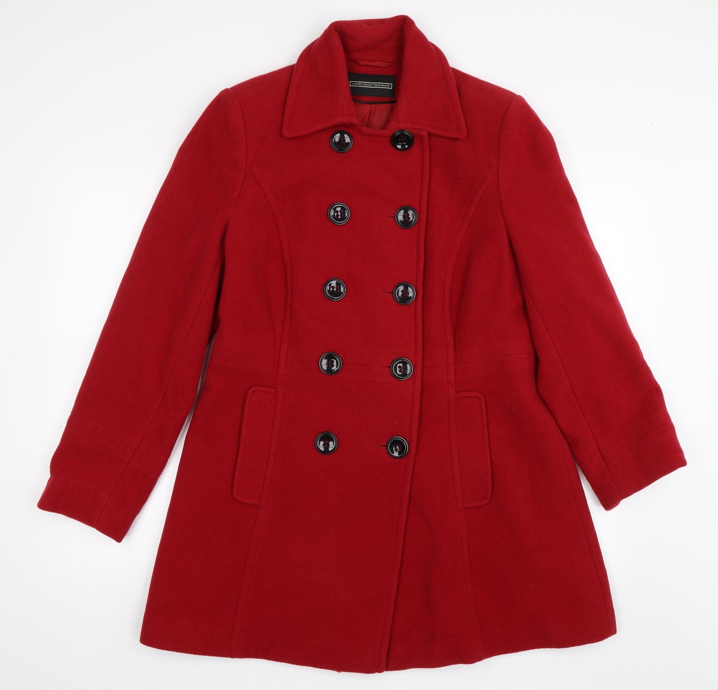 BHS Womens Red   Pea Coat Jacket Size 14