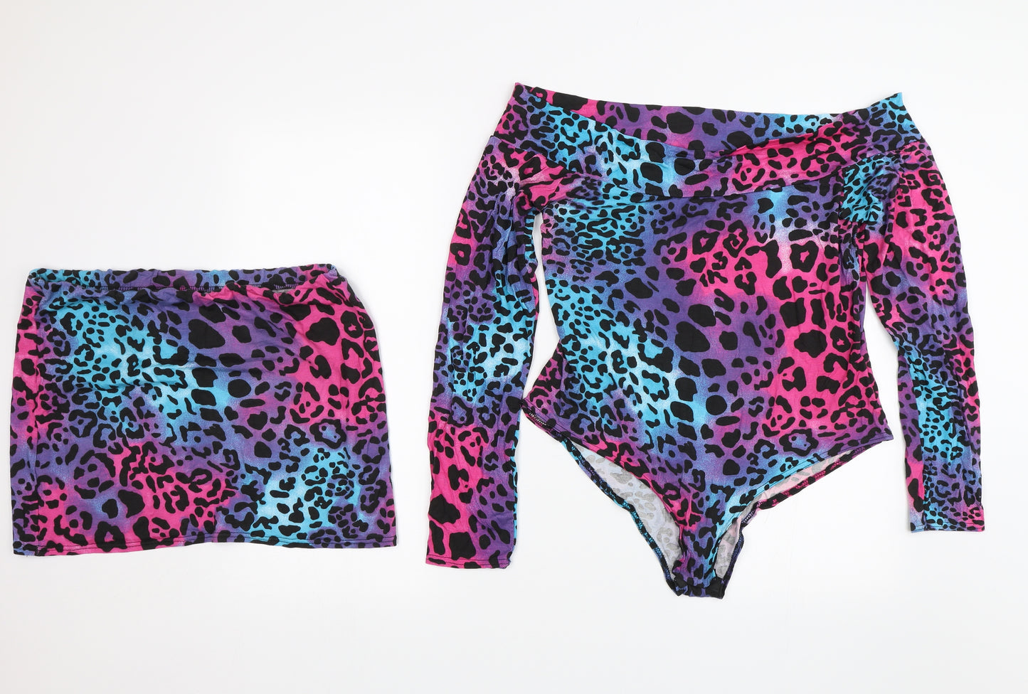 Buzy Collection Womens Purple Animal Print  Skirt/ Skort Set Outfit/Set Size 2XL
