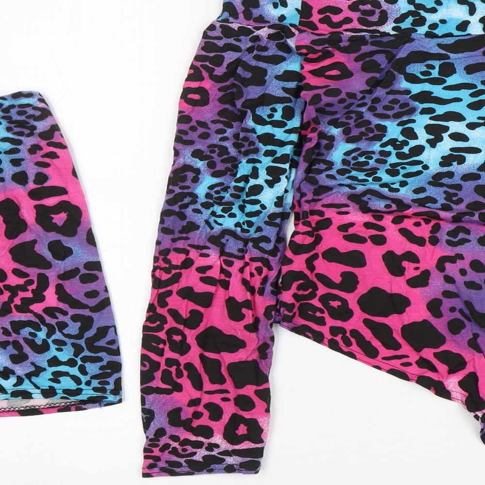 Buzy Collection Womens Purple Animal Print  Skirt/ Skort Set Outfit/Set Size 2XL