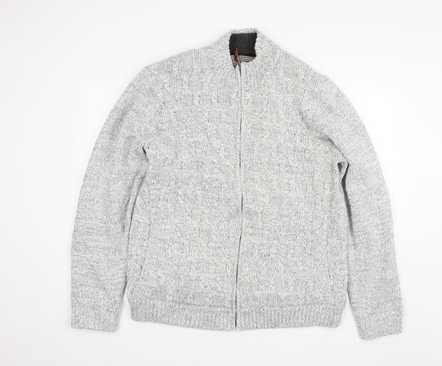 F&F Mens Grey   Full Zip Jumper Size 2XL