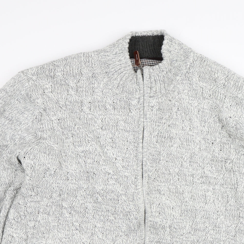 F&F Mens Grey   Full Zip Jumper Size 2XL