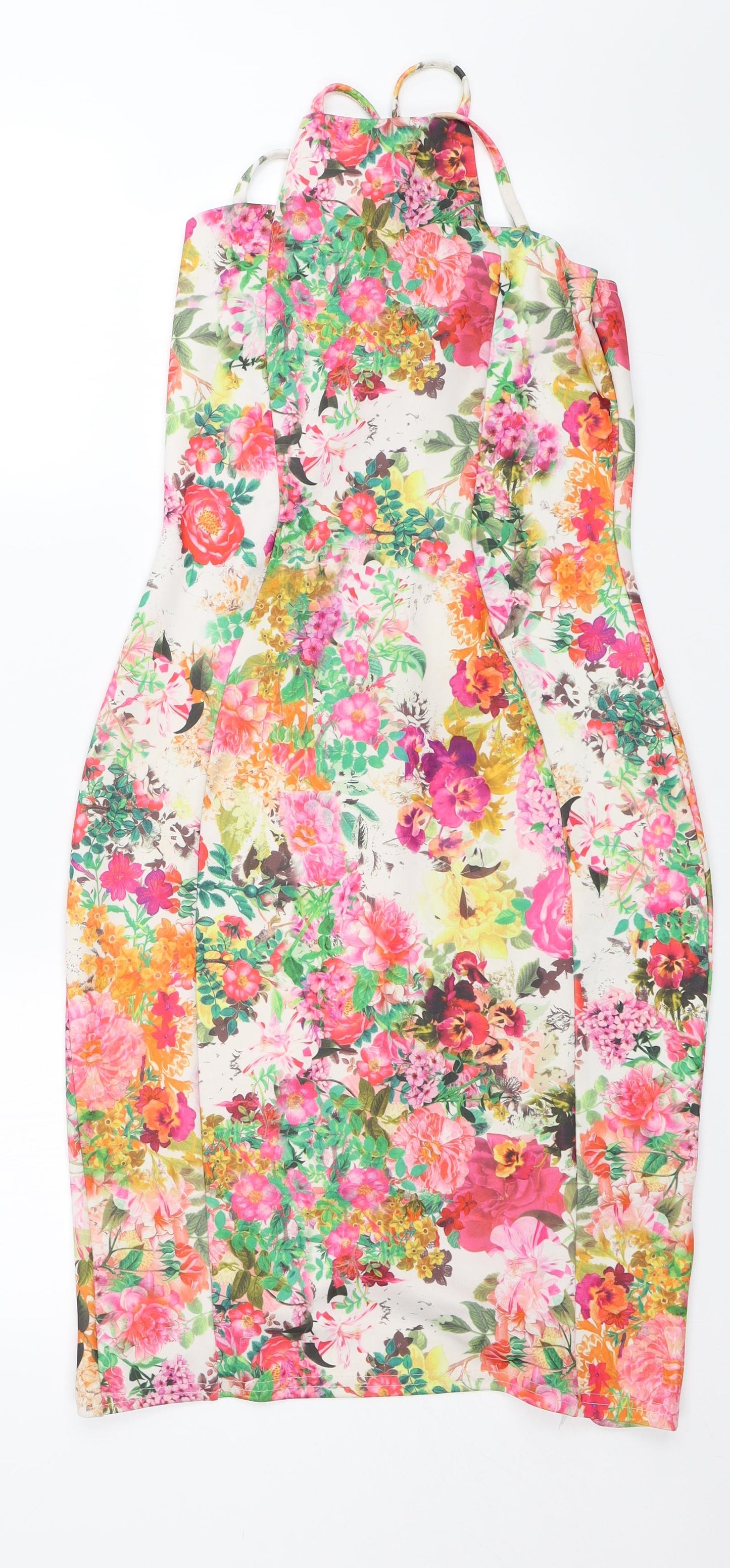 Quiz Womens Pink Floral  Bodycon  Size 10