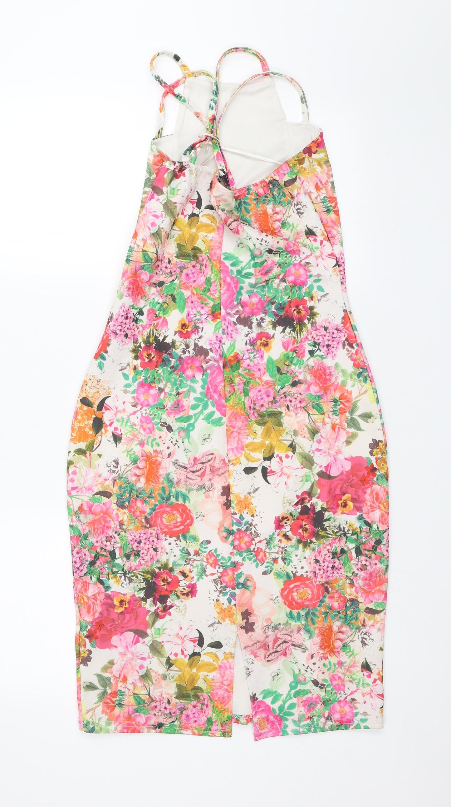 Quiz Womens Pink Floral  Bodycon  Size 10