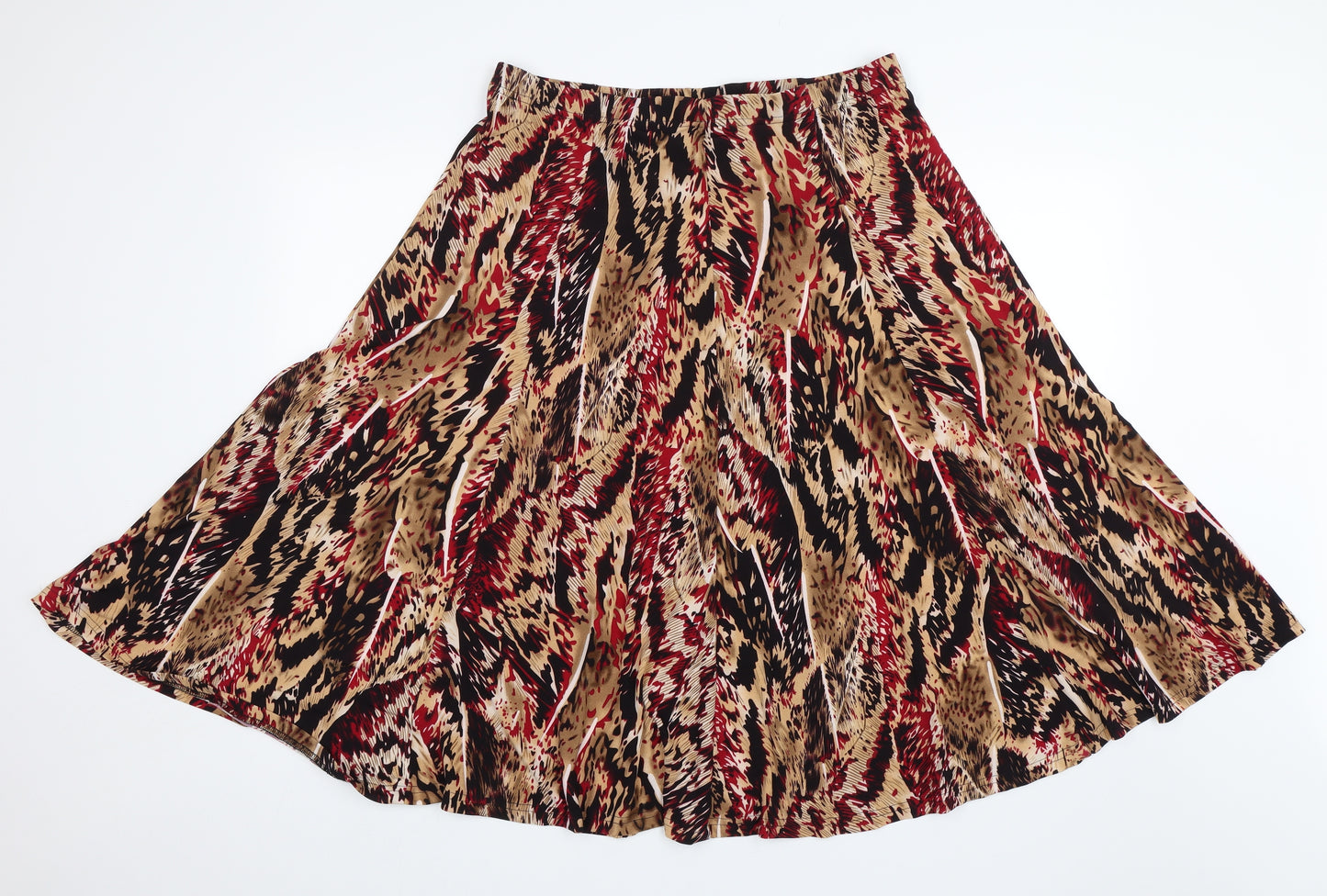 Papaya Womens Brown Animal Print  Swing Skirt Size 16