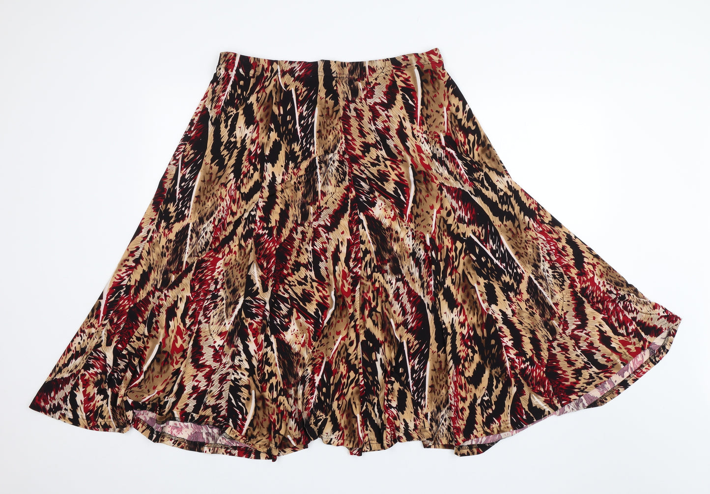 Papaya Womens Brown Animal Print  Swing Skirt Size 16