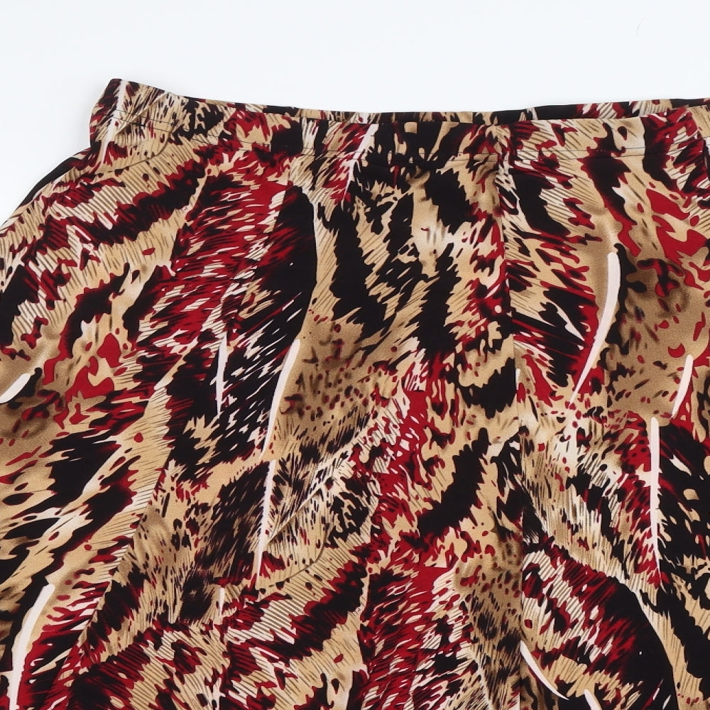Papaya Womens Brown Animal Print  Swing Skirt Size 16