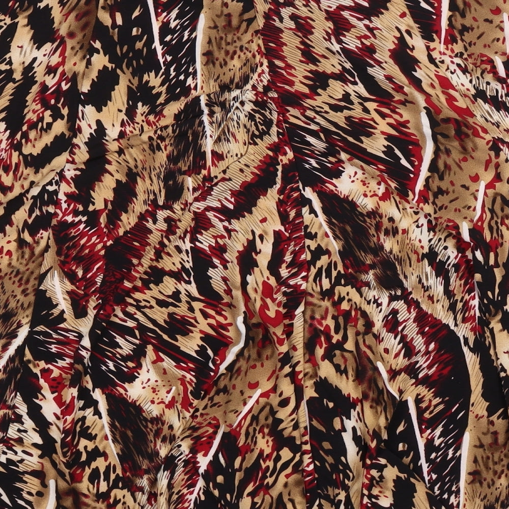 Papaya Womens Brown Animal Print  Swing Skirt Size 16