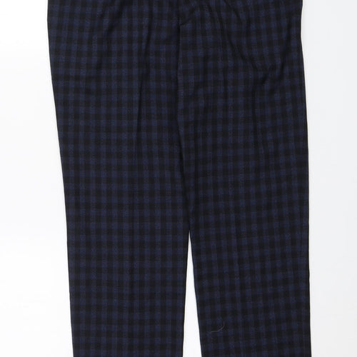 Harry Brown Mens Blue Plaid  Dress Pants Trousers Size 30 in L31 in