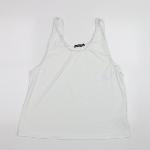 Boohoo Womens White   Basic Tank Size 12