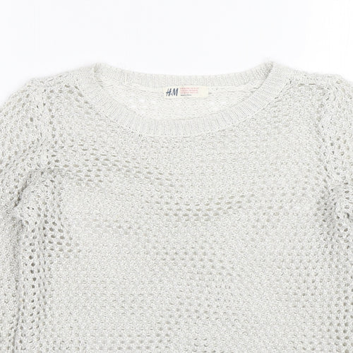H&M Girls Silver   Pullover Jumper Size 11-12 Years