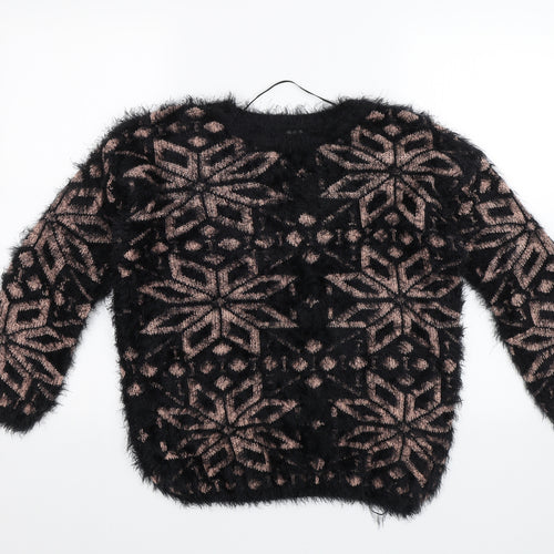 Atmosphere Womens Black Floral  Pullover Jumper Size 14