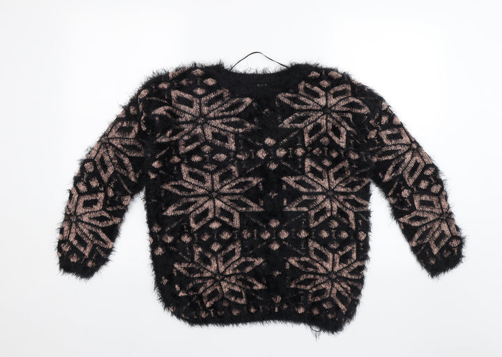 Atmosphere Womens Black Floral  Pullover Jumper Size 14