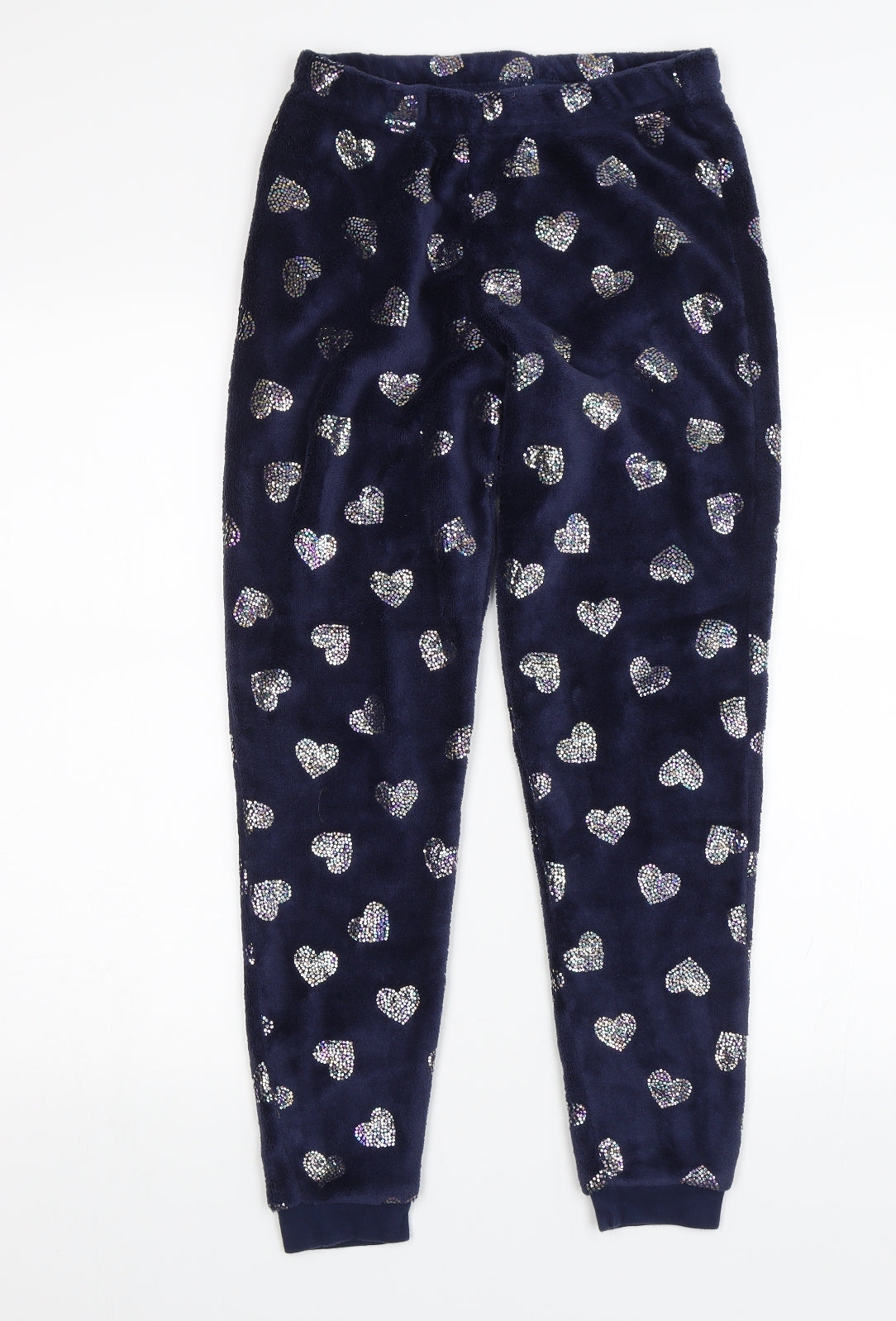 George Girls Blue Solid   Pyjama Pants Size 11-12 Years  - Hearts