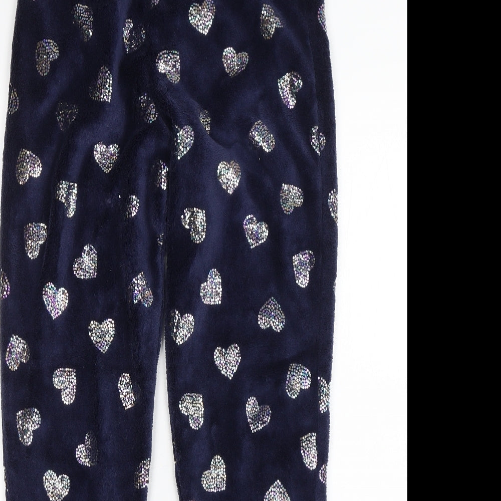 George Girls Blue Solid   Pyjama Pants Size 11-12 Years  - Hearts