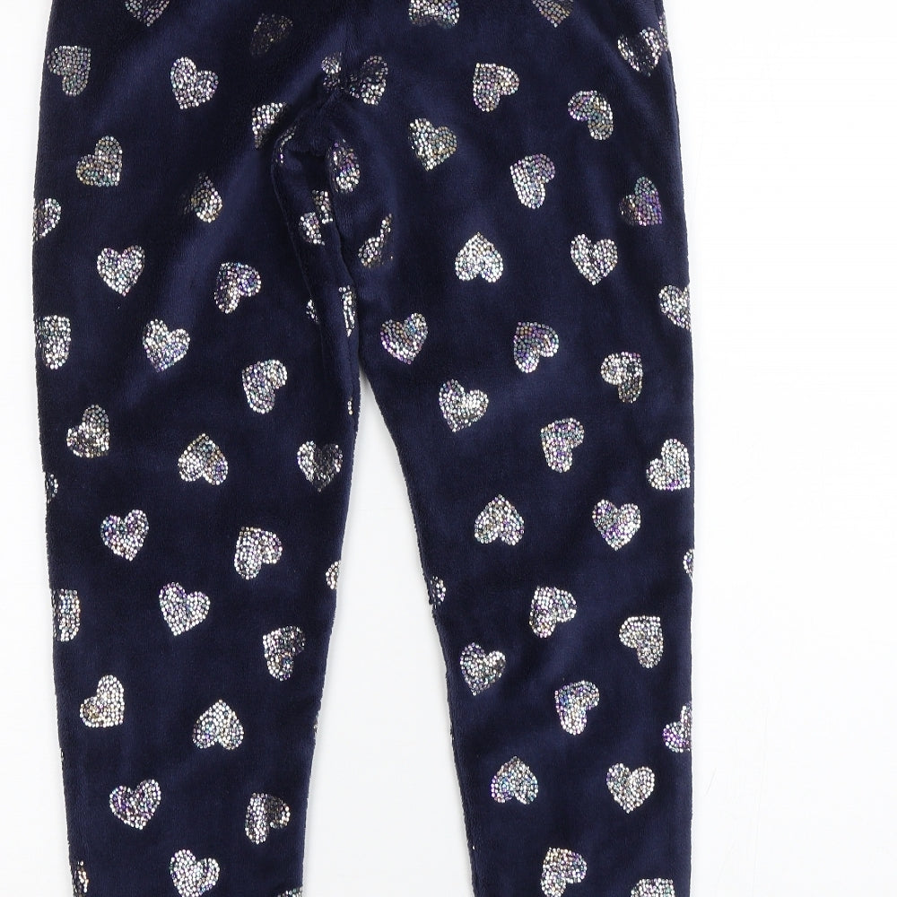 George Girls Blue Solid   Pyjama Pants Size 11-12 Years  - Hearts