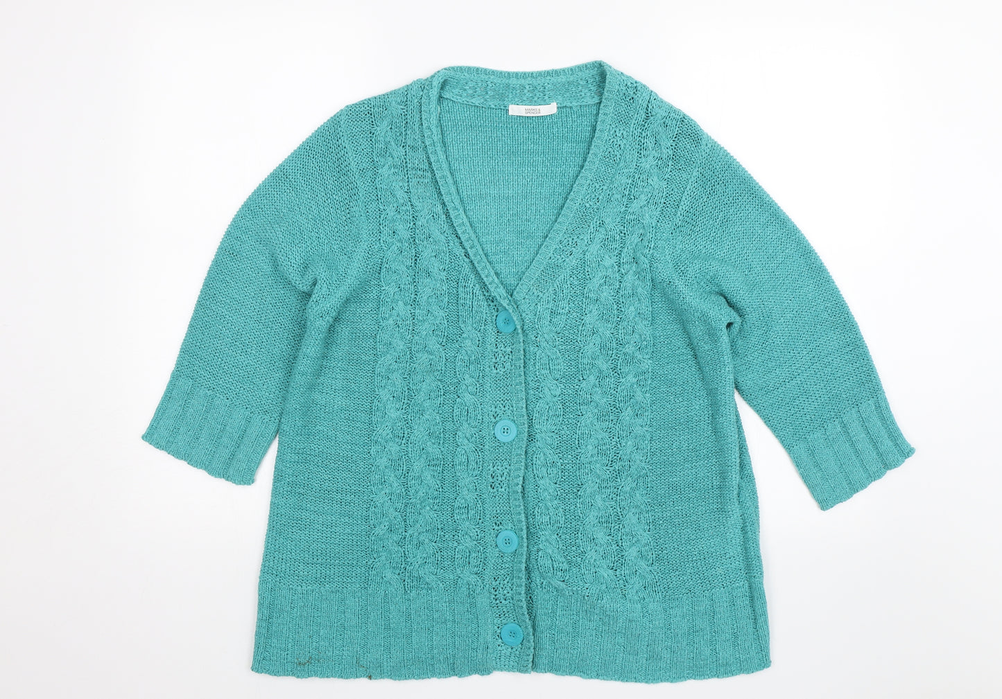 Marks and Spencer Womens Blue   Cardigan Jumper Size 18