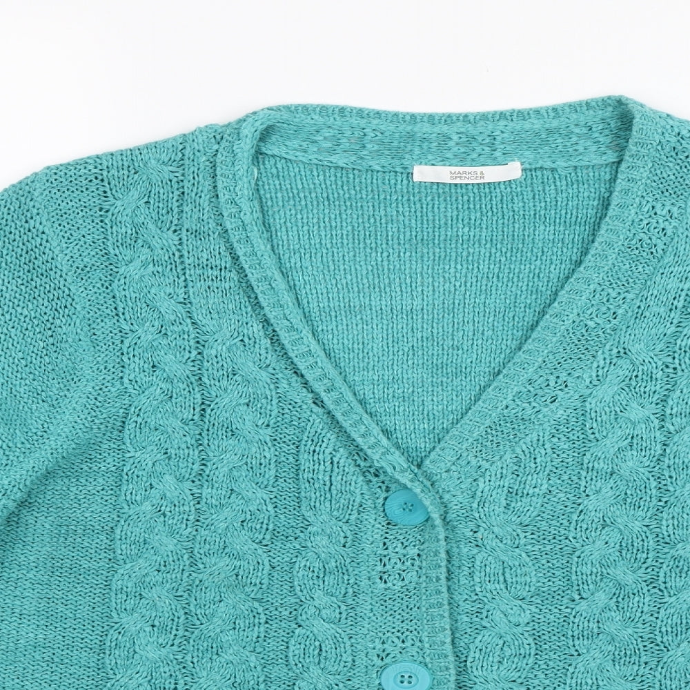 Marks and Spencer Womens Blue   Cardigan Jumper Size 18