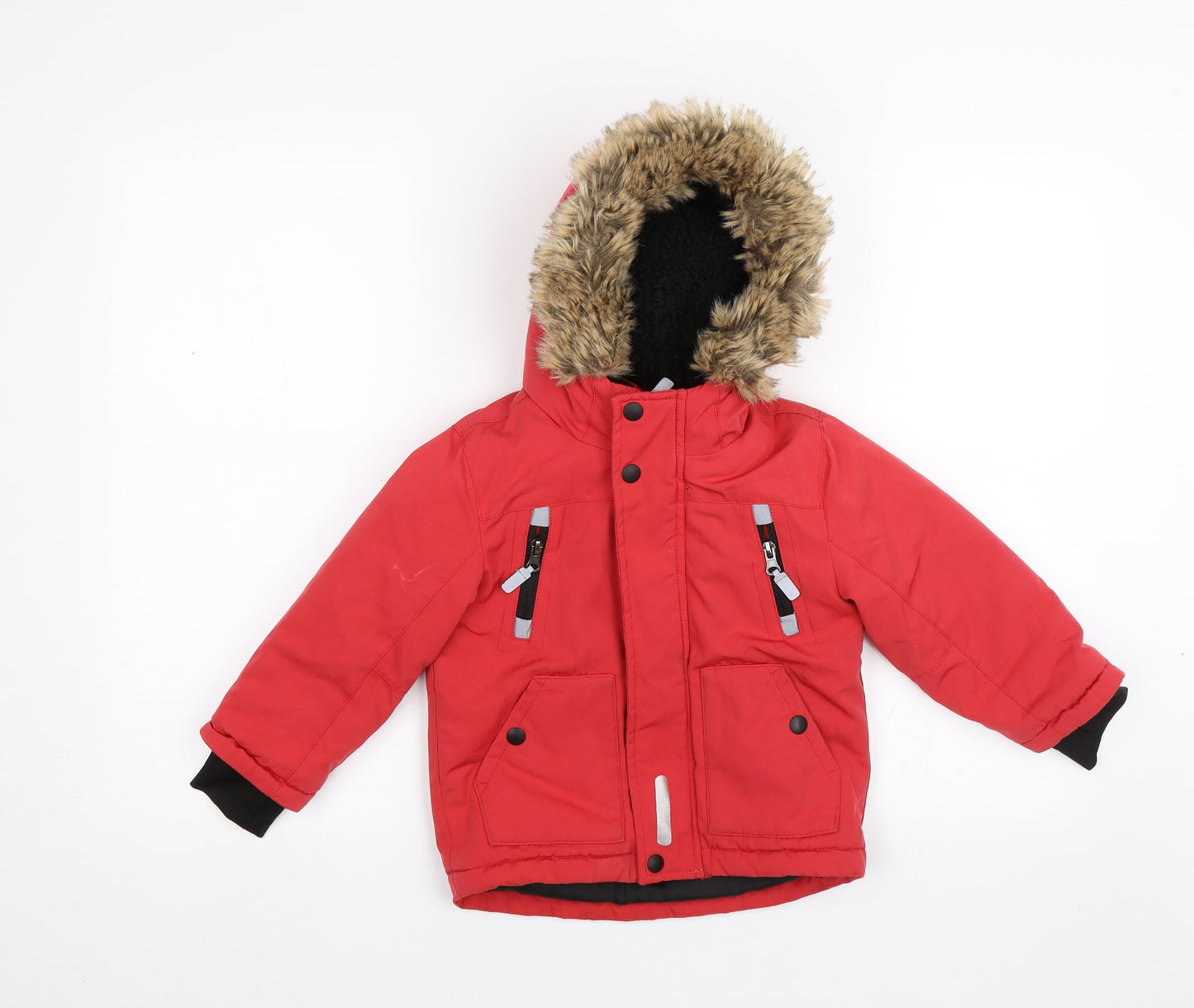 Nutmeg Girls Red   Parka Jacket Size 2-3 Years
