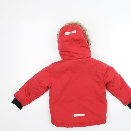 Nutmeg Girls Red   Parka Jacket Size 2-3 Years