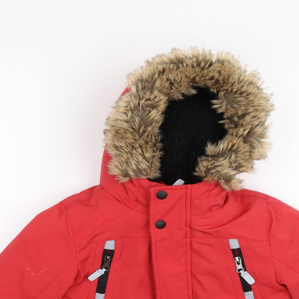 Nutmeg Girls Red   Parka Jacket Size 2-3 Years